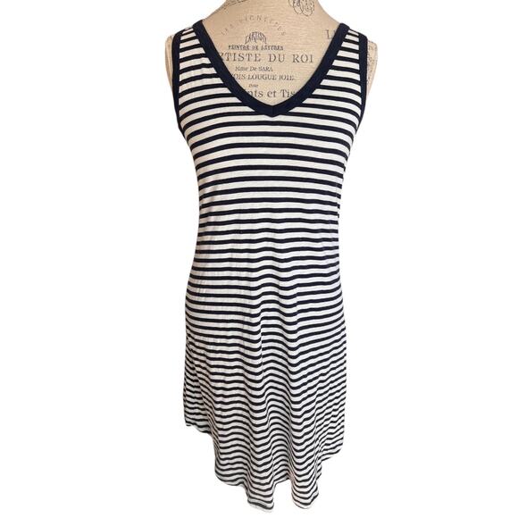 Candace Cameron Bure Black and White Striped Dress - Picture 1 of 6